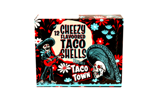 Taco Shell Cheezy Flavoured Taco Town 12pk