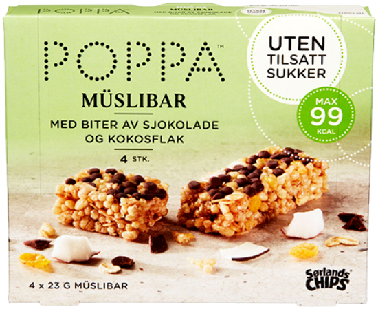 Poppa Muslibar Sjokolade og Kokos