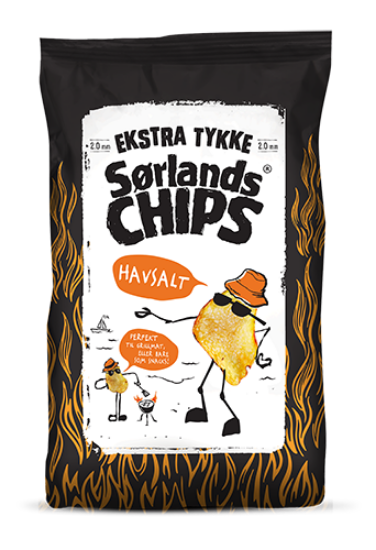 Sørlandchips Ekstra Tykke Havsalt 180g