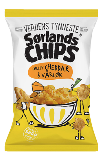 Sørland Chips Cheesy Cheddar&Vårløk 240g