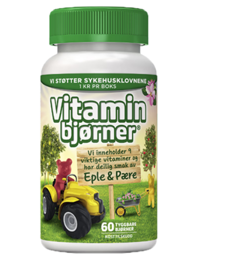 Vitaminbjørner Eple & Pære 60stk