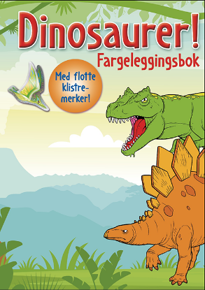 Dinosaurer Fargelegging m/Klistremerker