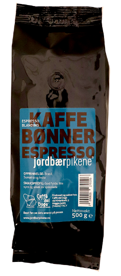 Kaffebønner Espresso 500g Jordbærpikene