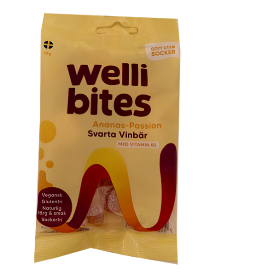 Wellibites Ananas & Pasjonsfrukt 70g