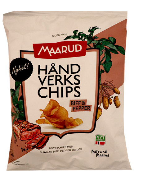 Håndverkschips Biff, Pepper & Onion 150g