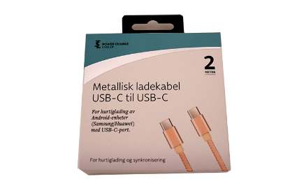 Ladekabel USB-C  Til USB-C  2m Fersken