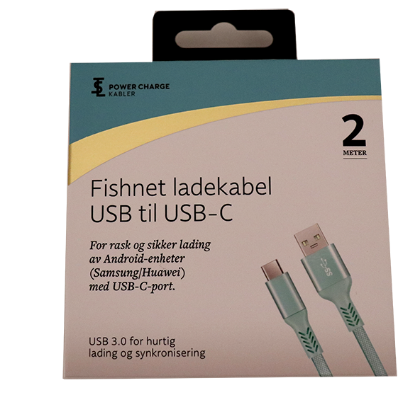 Ladekabel-fishnet USB-C Turkis 2M