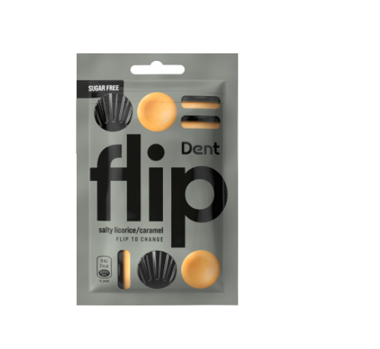 Flip Dent Salty Licorice/Caramel 30g