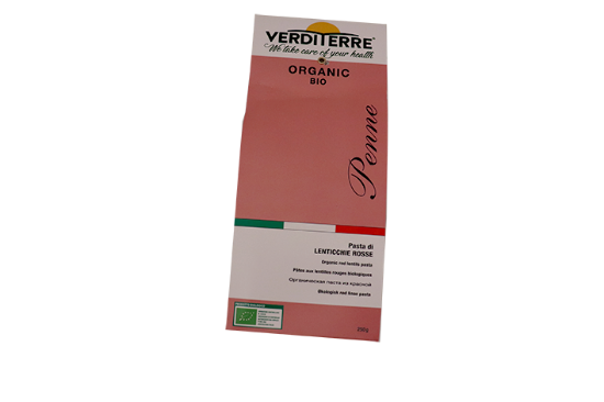 Verditerre Penne Rød Linsepasta 250g Økologisk