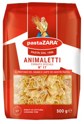 Pasta Zara Animaletti (Dyr) 500g