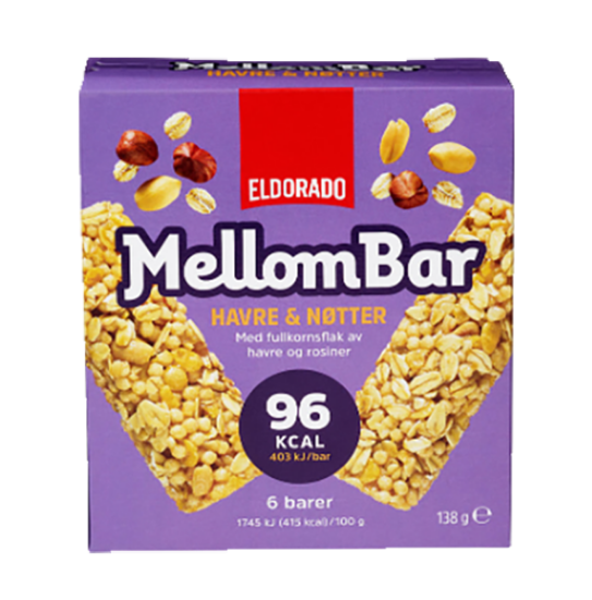 Mellombar Havre & Nøtter 138g