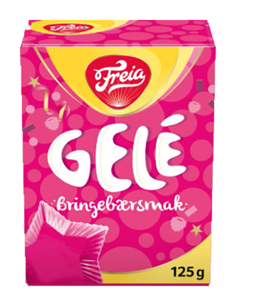 Gelé m/Bringebærsmak 125g