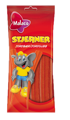 Malaco Stjerner Jordbær 92g