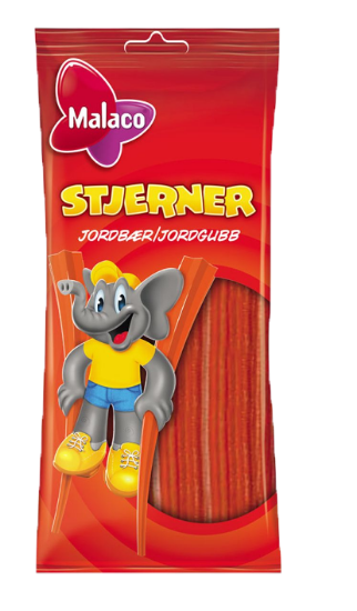 Malaco Stjerner Jordbær 92g