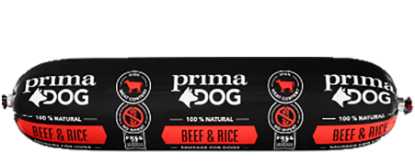 Prima Dog Biff & Ris Pølse 800g