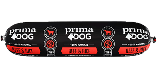 Prima Dog Biff & Ris Pølse 800g