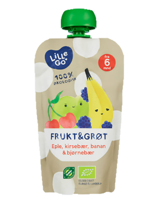 Lille Go Frukt & Grøt Eple, Kirsebær, Banan & Bjørnebær 120g