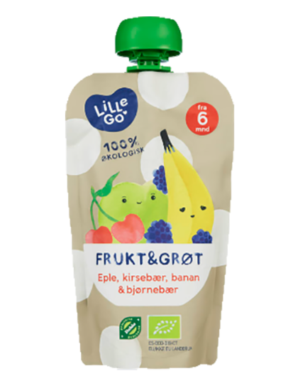 Lille Go Frukt & Grøt Eple, Kirsebær, Banan & Bjørnebær 120g