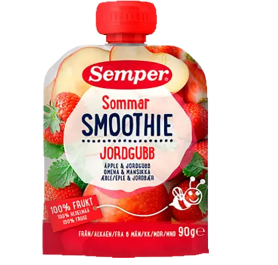 Semper Smoothie Jordbær 90g