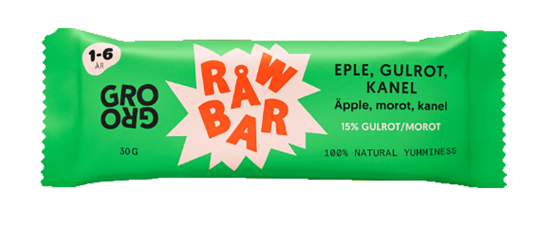 Råwbar Eple Gulrot Kanel 30g