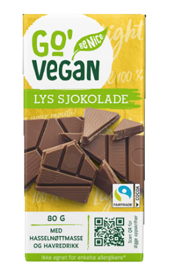 Go Vegan Lys Sjokolade 80g