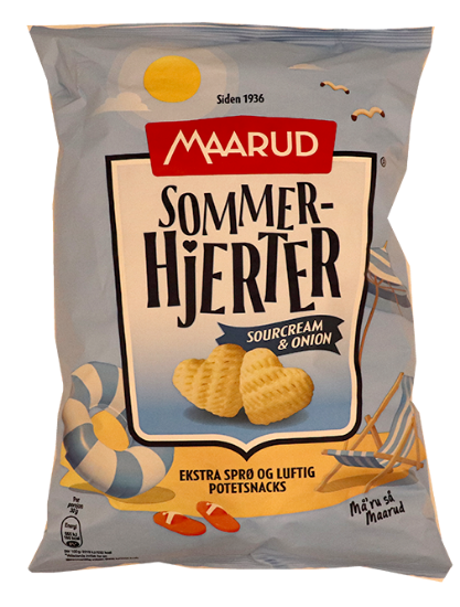 Sommerhjerter Sourcream & Onion 120g
