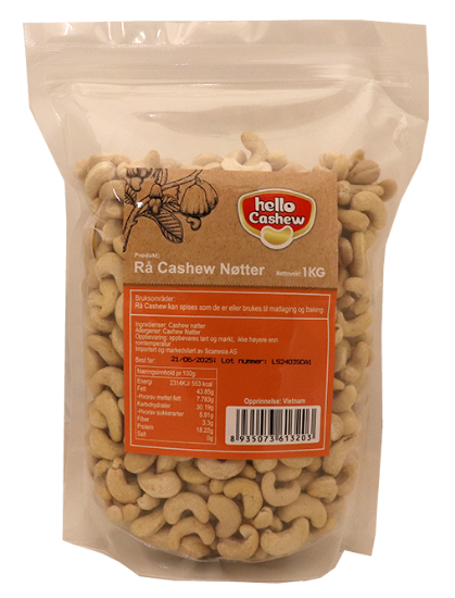 Rå Cashew Nøtter 1 kg