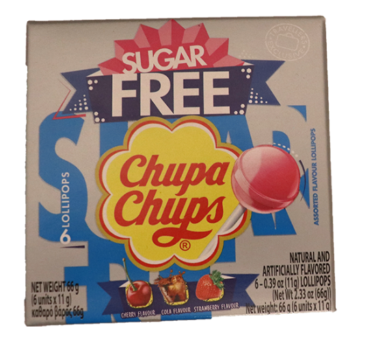 Chupa Chups Sukkerfri 6x11g