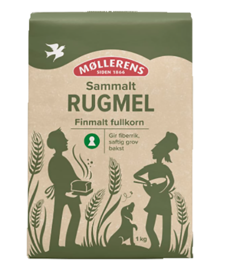 Møllerens Sammalt Rugmel 1kg