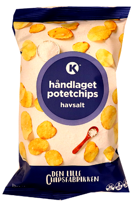 Håndlaget Potetchips Havsalt 120g