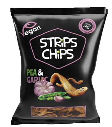 Strips Chips Pea & Garlic 80g