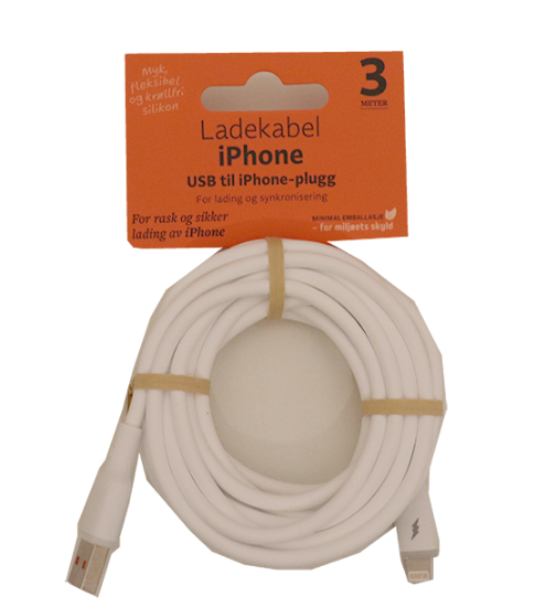 USB-A til iPhone-plugg 3m