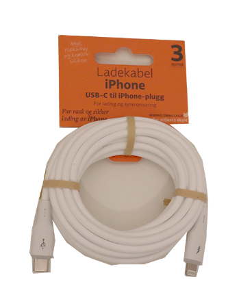 USB-C til iPhone-plugg 3m