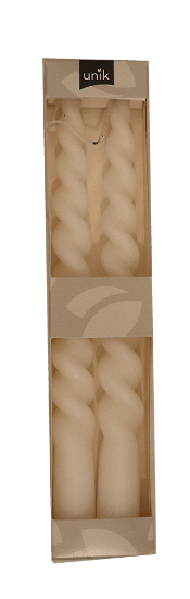 Unik Tvinnede Lys Hvit 2stk/24cm