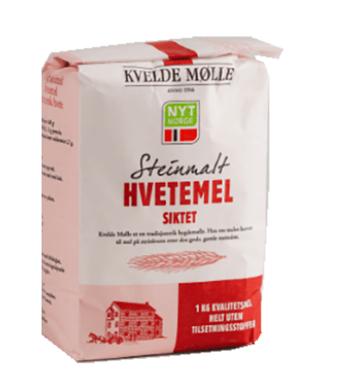 Steinmalt Hvetemel 1 kg Nyt Norge Kvelde Mølle