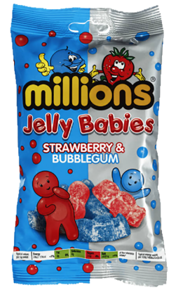 Jelly Babies Jordbær 190g Millions