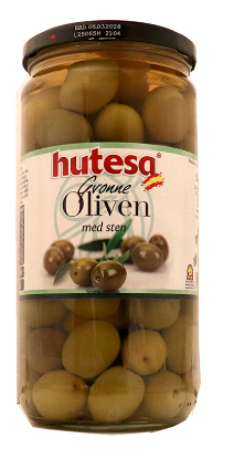 Hutesa Grønne Oliven m/Stein 700g