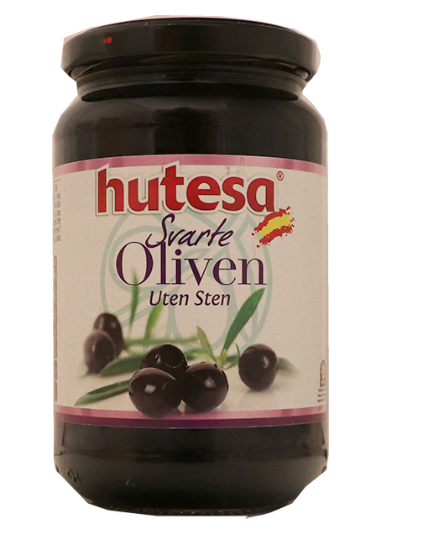 Svarte Oliven U/Sten 350g