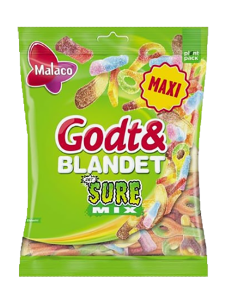 Malaco Godt & Blandet Sur Mix 325g