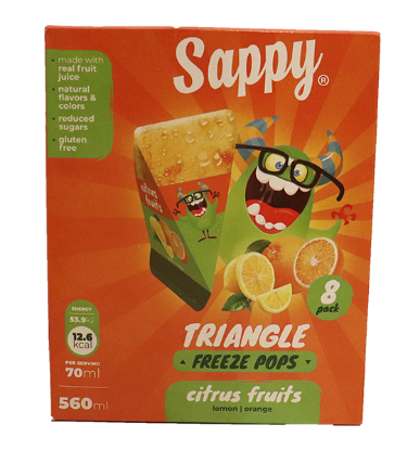 Sappy Ice Pops Orange&Lemon 8x70ml