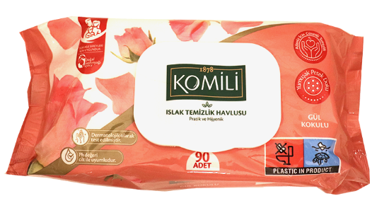 Komili Wet Wipes Rose 90stk
