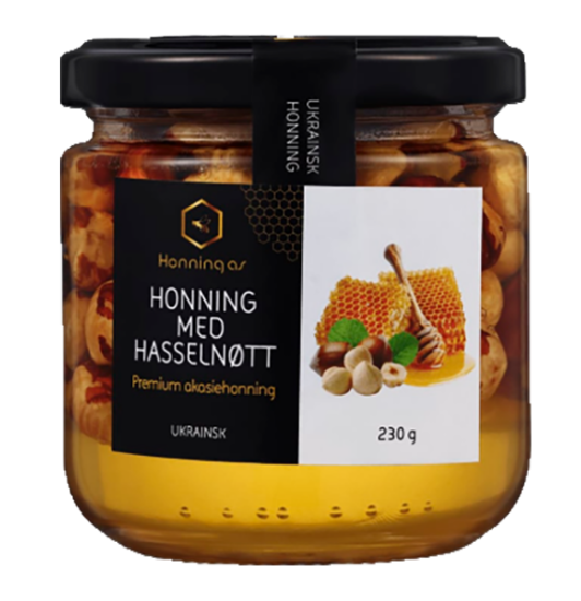 Honning Med Hasselnøtt 230g