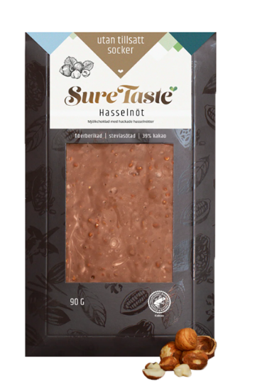 Sjokolade m/Hasselnøtt Sure Taste 90g
