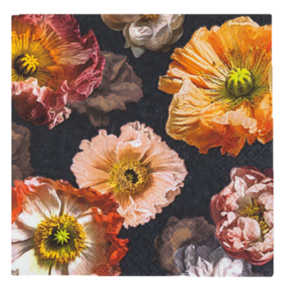 Serviett Papaver 33x33cm 20stk