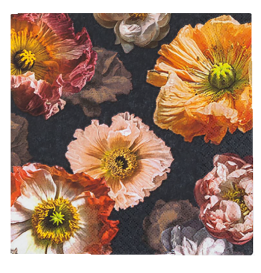 Serviett Papaver 33x33cm 20stk
