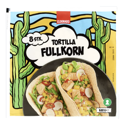 Tortilla Fullkorn 8 Stk