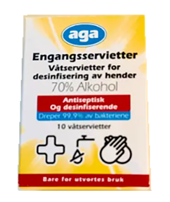 Våtservietter 70% Alkohol 10stk