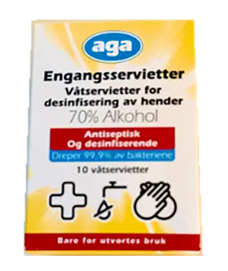Våtservietter 70% Alkohol 10stk