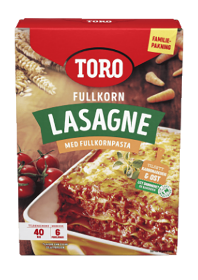 Toro Lasagne Fullkorn 303g