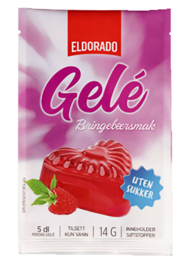 Bringebærgele u/Sukker 14g